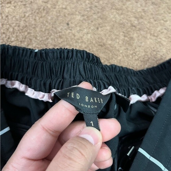 Ted Baker Black White Plaid Straight Leg Trousers Size S (US 4) Women - Picture 7 of 9